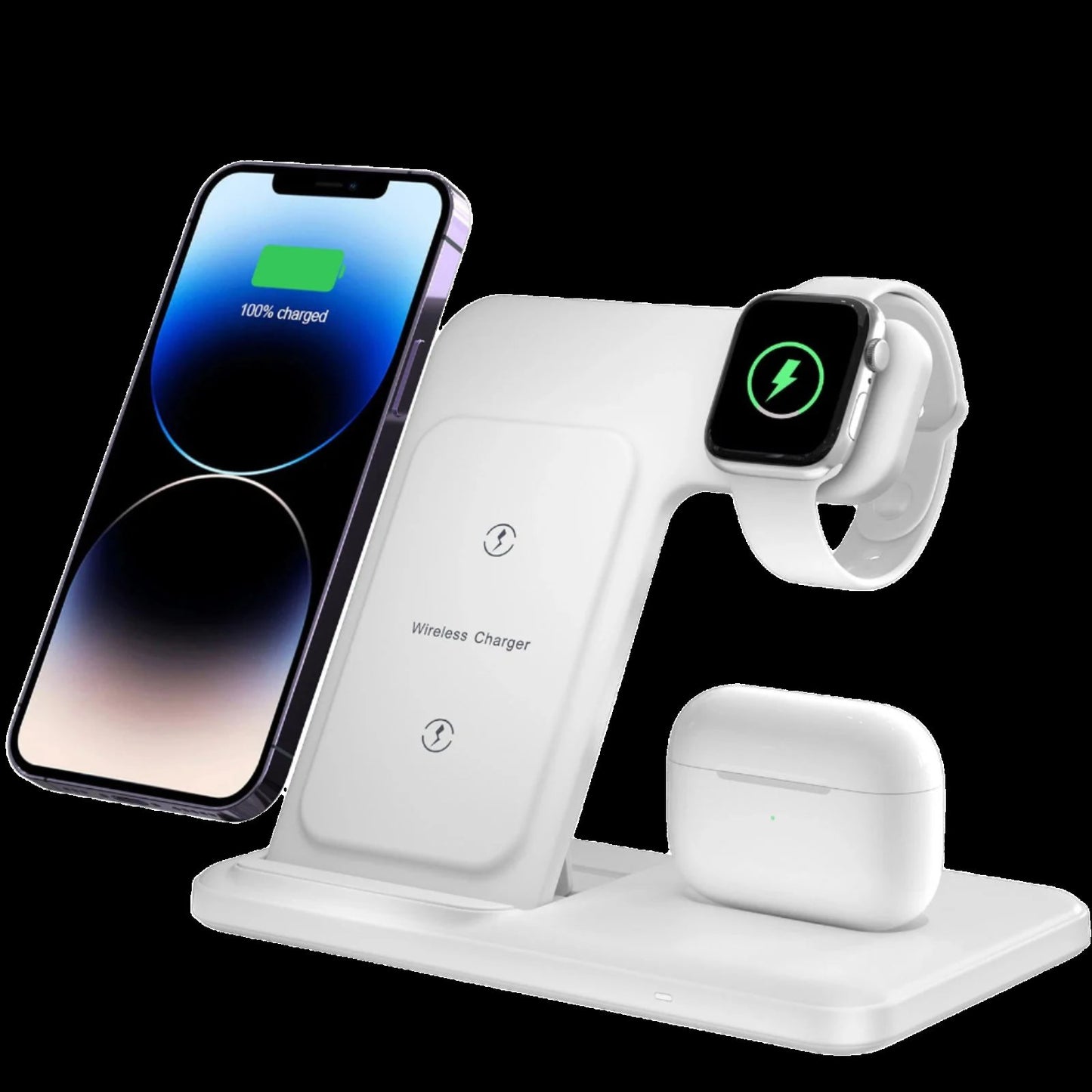 3 In 1 Wireless Charger Stand - 20W Fast Charging for iPhone 14/13/12 Series, Apple Watch 8/7/6, AirPods Pro
