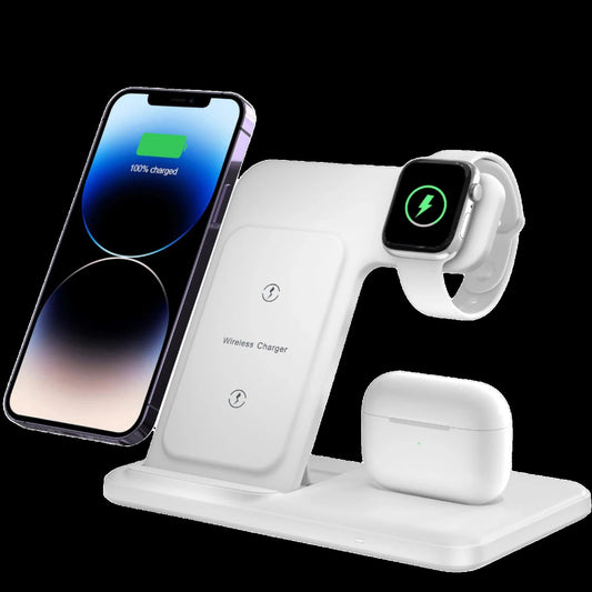 3 In 1 Wireless Charger Stand - 20W Fast Charging for iPhone 14/13/12 Series, Apple Watch 8/7/6, AirPods Pro